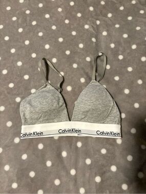 Calvin Klein Heather Gray Logo Bralette
